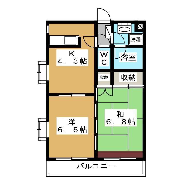 アビタシオン南葛西(2DK/1階)の間取り写真