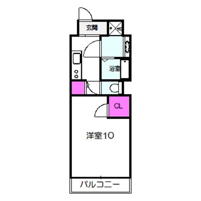 パラス・ティラ平野ウエスト(1K/3階)の間取り写真