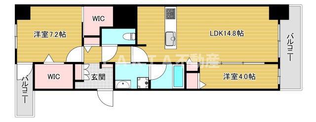 ルクスエテルナ江戸堀(1SLDK/7階)の間取り写真