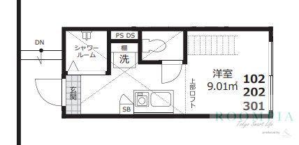QUQURI MEGURO(ワンルーム/2階)の間取り写真