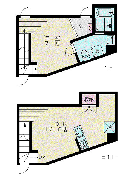 LOTUS明大前(1LDK/1階)の間取り写真