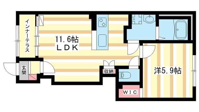 南京終7丁目アパート(1LDK/1階)の間取り写真
