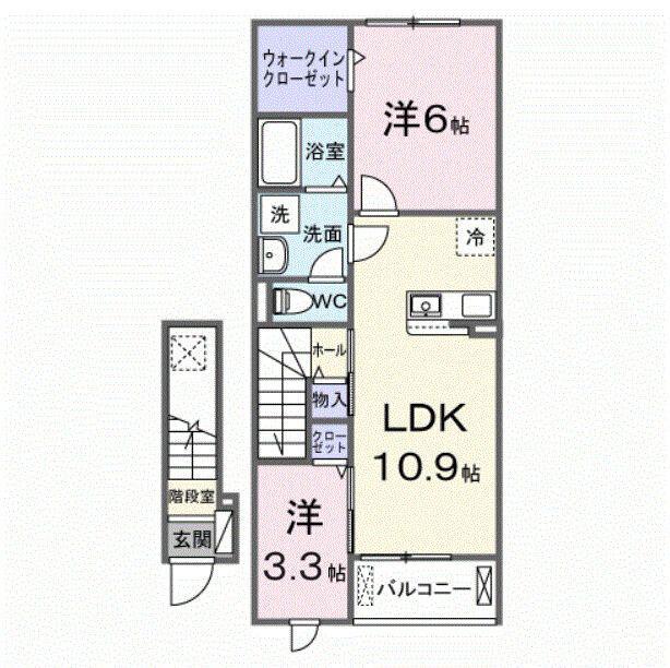 ファビオネスト駒沢(2LDK/2階)の間取り写真