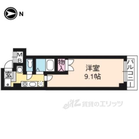 トゥインクル京都(1K/2階)の間取り写真