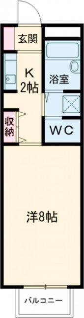 プチハイツ石井(1K/2階)の間取り写真