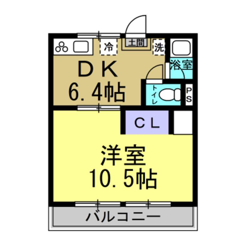 コーポ秀正(1DK/1階)の間取り写真