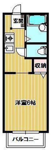 プランドール(1K/2階)の間取り写真