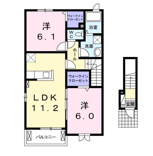 GRAND PALACEIII(2LDK/2階)の間取り写真