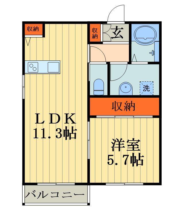 モナ・エスポワール(1LDK/2階)の間取り写真