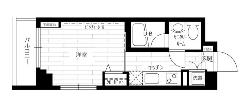 ステージファースト板橋区役所前アジールコート(1K/2階)の間取り写真