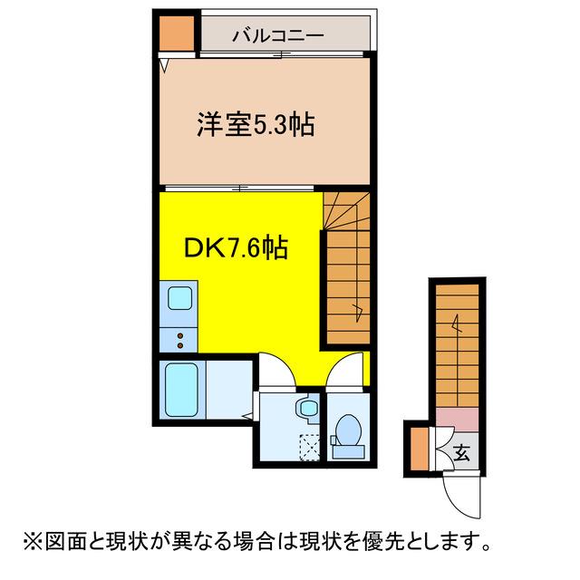 CLIVIA福田(1DK/2階)の間取り写真