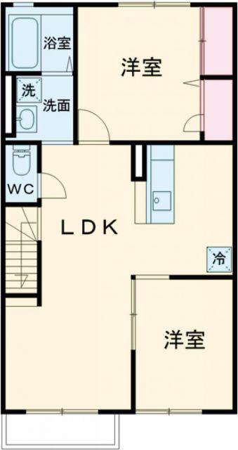 SEA SKY LAND(2LDK/2階)の間取り写真