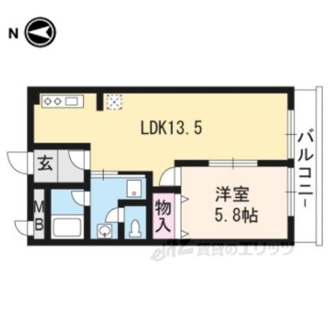 ウィズクリチャー(1LDK/3階)の間取り写真
