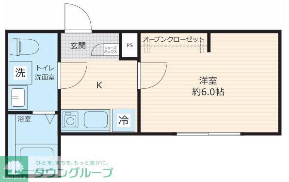 サルパーレ鴻巣本町(1K/1階)の間取り写真