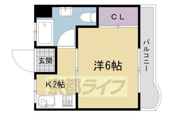 銀閣寺南(1K/3階)の間取り写真
