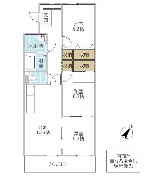 アメニティヒルズ(3LDK/2階)の間取り写真
