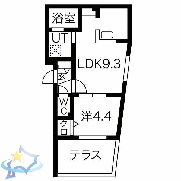 ASTER YAMANOTE(1LDK/1階)の間取り写真