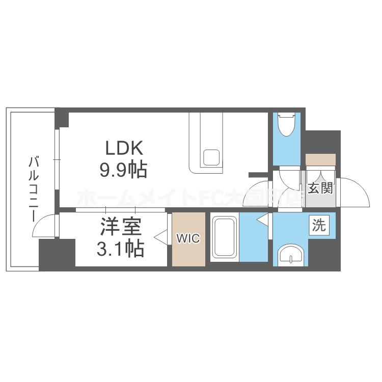 ミラージュパレス大阪ドームPROSPER(1LDK/2階)の間取り写真