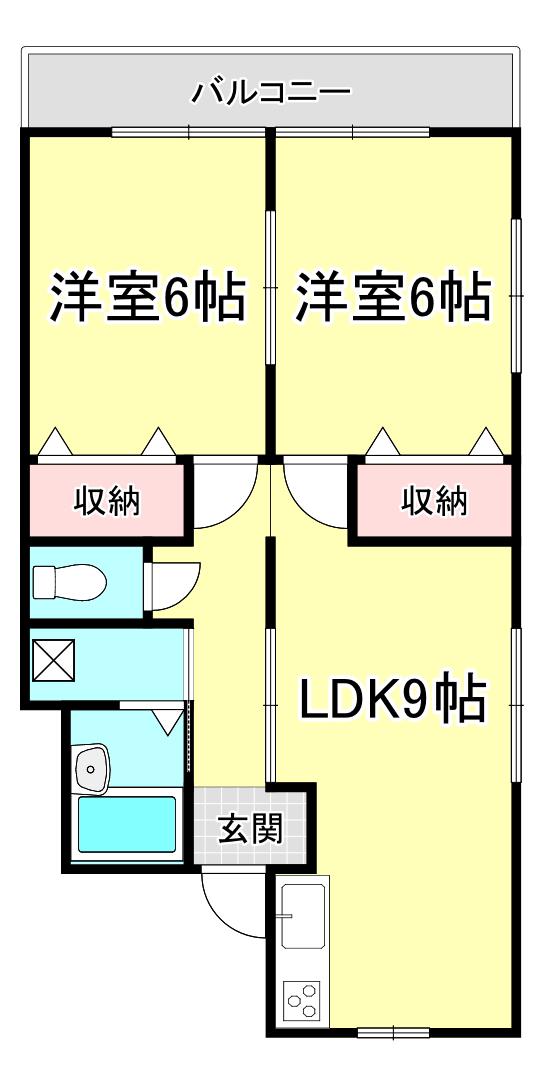 グリーン3(2LDK/2階)の間取り写真