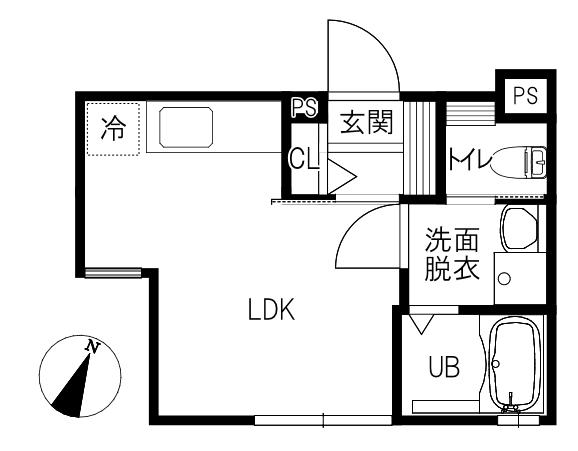 ゼフィール森の里(ワンルーム/3階)の間取り写真