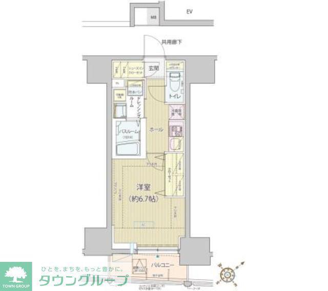 レビスタ白金高輪(1K/10階)の間取り写真