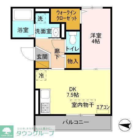 CHARMANT COURT M´S III(1DK/3階)の間取り写真