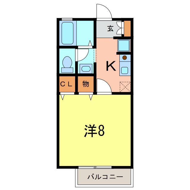 ケーナ保田(1K/2階)の間取り写真