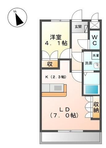 ＪＲ和歌山線 岩出駅 徒歩63分 2階建 築17年(1LDK/1階)の間取り写真