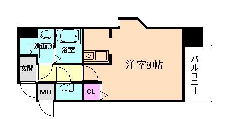 ONLY ONE小花II(ワンルーム/3階)の間取り写真