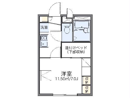 レオパレスMONTEMARE(1K/1階)の間取り写真