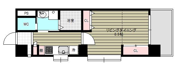 IRISSPIRA.BRIGHTみなと大通公園(1K/3階)の間取り写真