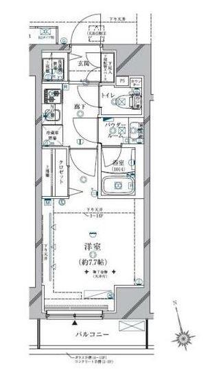 クレイシア三軒茶屋(1K/11階)の間取り写真