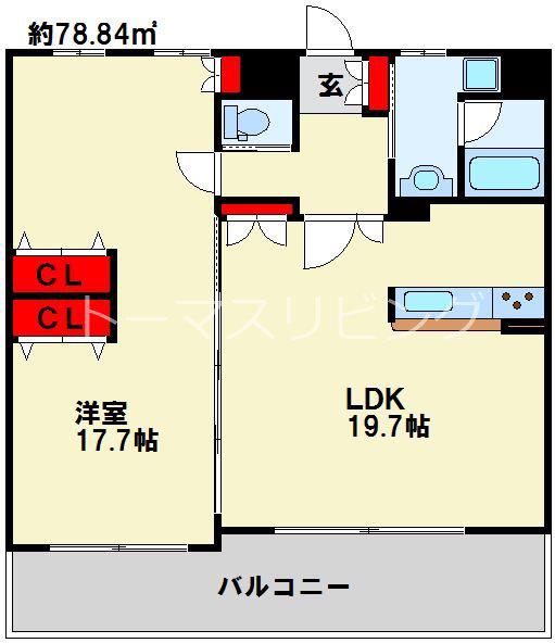 BAY SIDE ASANO(2LDK/10階)の間取り写真