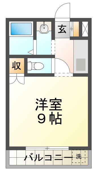 パールハイツ(1K/1階)の間取り写真