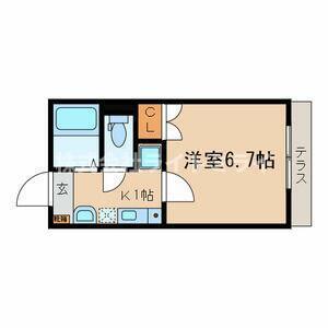 東京メトロ有楽町線 千川駅 徒歩2分 3階建 築13年(1K/1階)の間取り写真