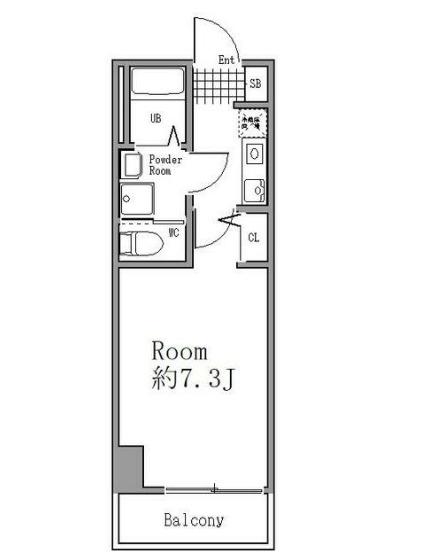 グランデ三ツ沢(1K/6階)の間取り写真