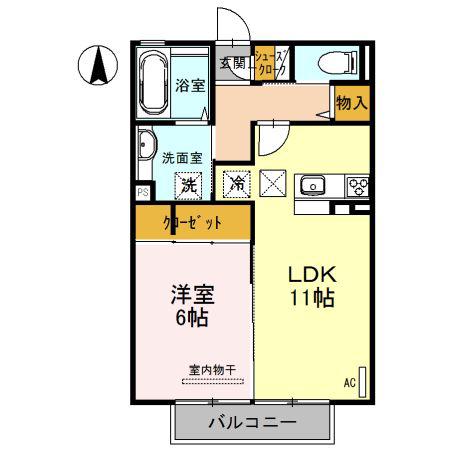 インペリアルパレス(1LDK/1階)の間取り写真
