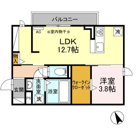 アンジュ(1LDK/2階)の間取り写真