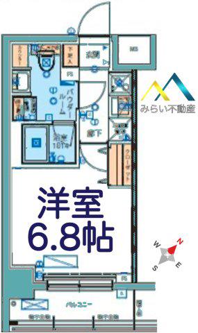 リヴシティ横濱ヒルサイドテラス(1K/3階)の間取り写真