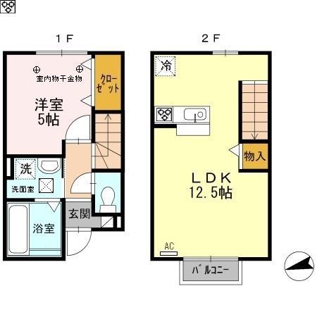 スターライト(1LDK/1階)の間取り写真