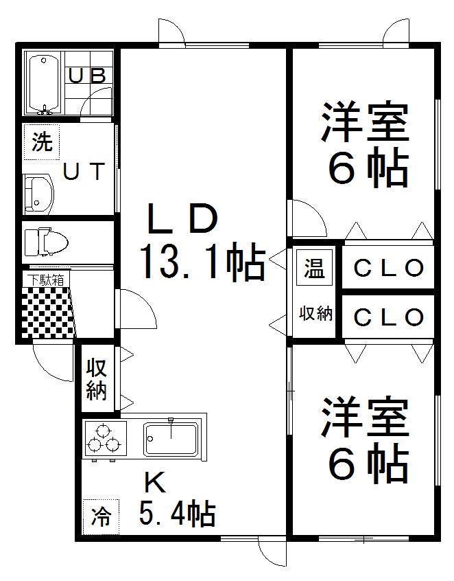 UURANOS(2LDK/1階)の間取り写真