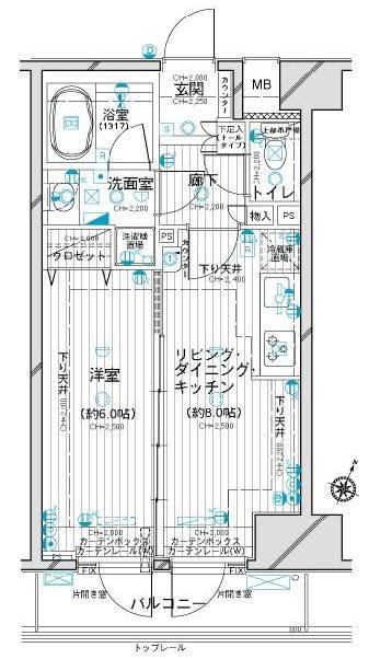 デュオ・スカーラ西新宿II(1LDK/5階)の間取り写真