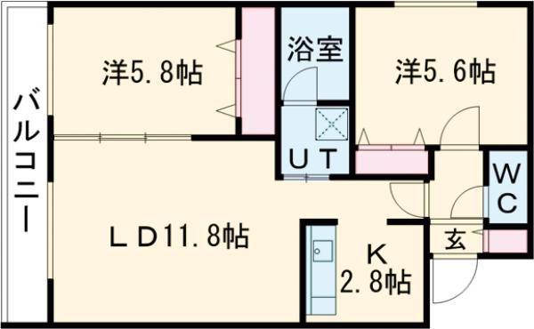BLOOM(2LDK/3階)の間取り写真