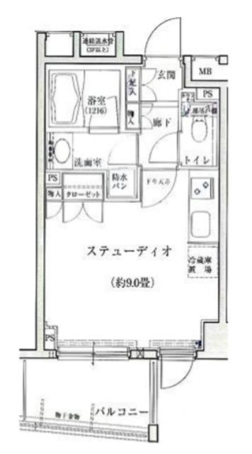 ドルフ後楽園ステーションフロント(1K/10階)の間取り写真