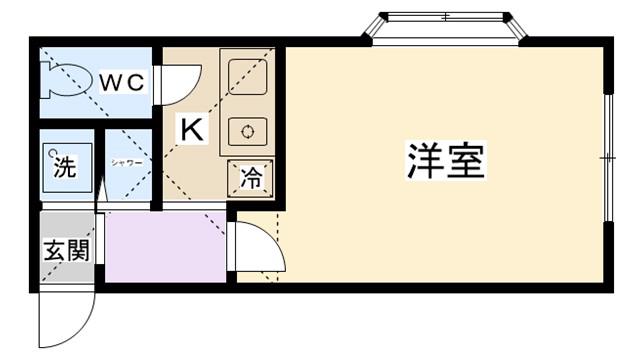 メゾンド・エポール東淵野辺(1K/1階)の間取り写真