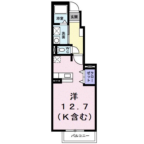 マーヴェラスIII(ワンルーム/1階)の間取り写真