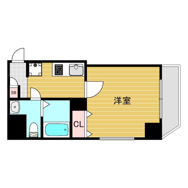 LUXE十三東(1K/3階)の間取り写真