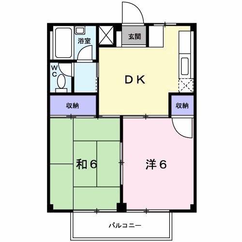 シティハイツ妹尾C(2DK/2階)の間取り写真
