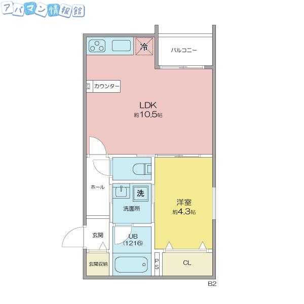 プリマヴェーラ(1LDK/3階)の間取り写真