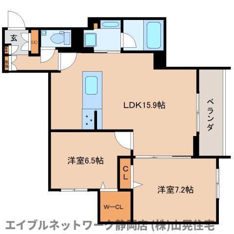 AVANCE東草深ウエスト(2LDK/3階)の間取り写真